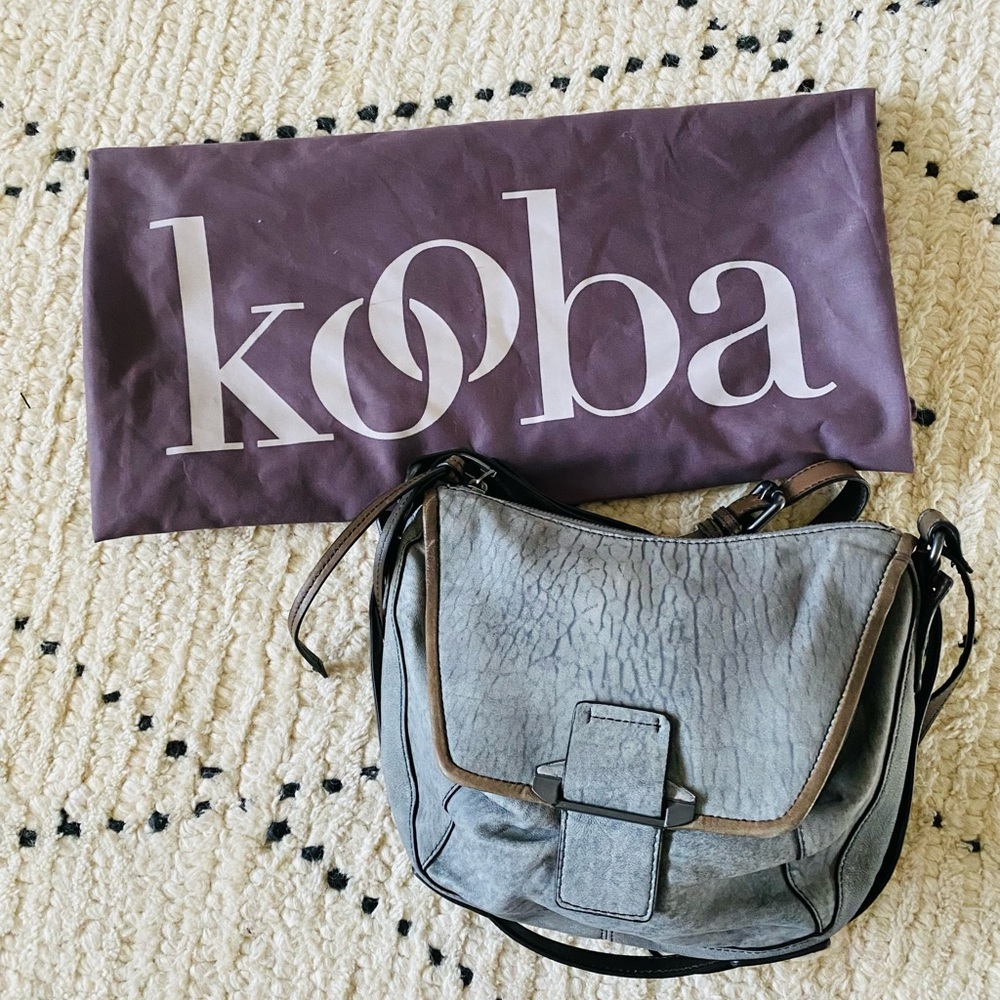 Kobba grey distressed leather crossbody bag